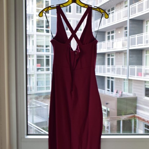 Lulu's Cocktail Dress, Burgundy, LIKE NEW! - Picture 6 of 8